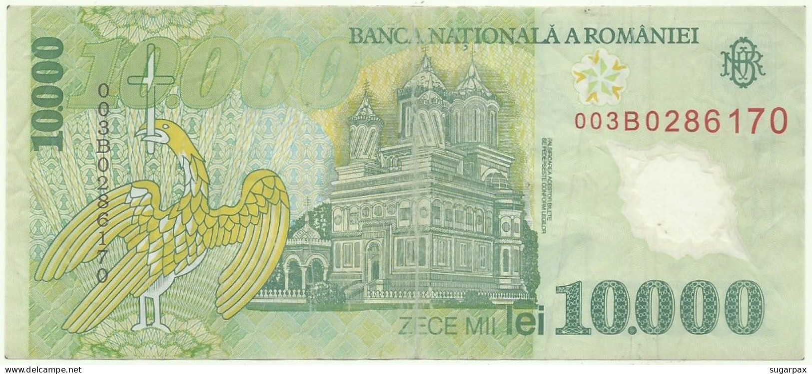 ROMANIA - 10.000 Lei - 2000 - Pick 112.a - Série 003B - POLYMER - 10000 - Roumanie