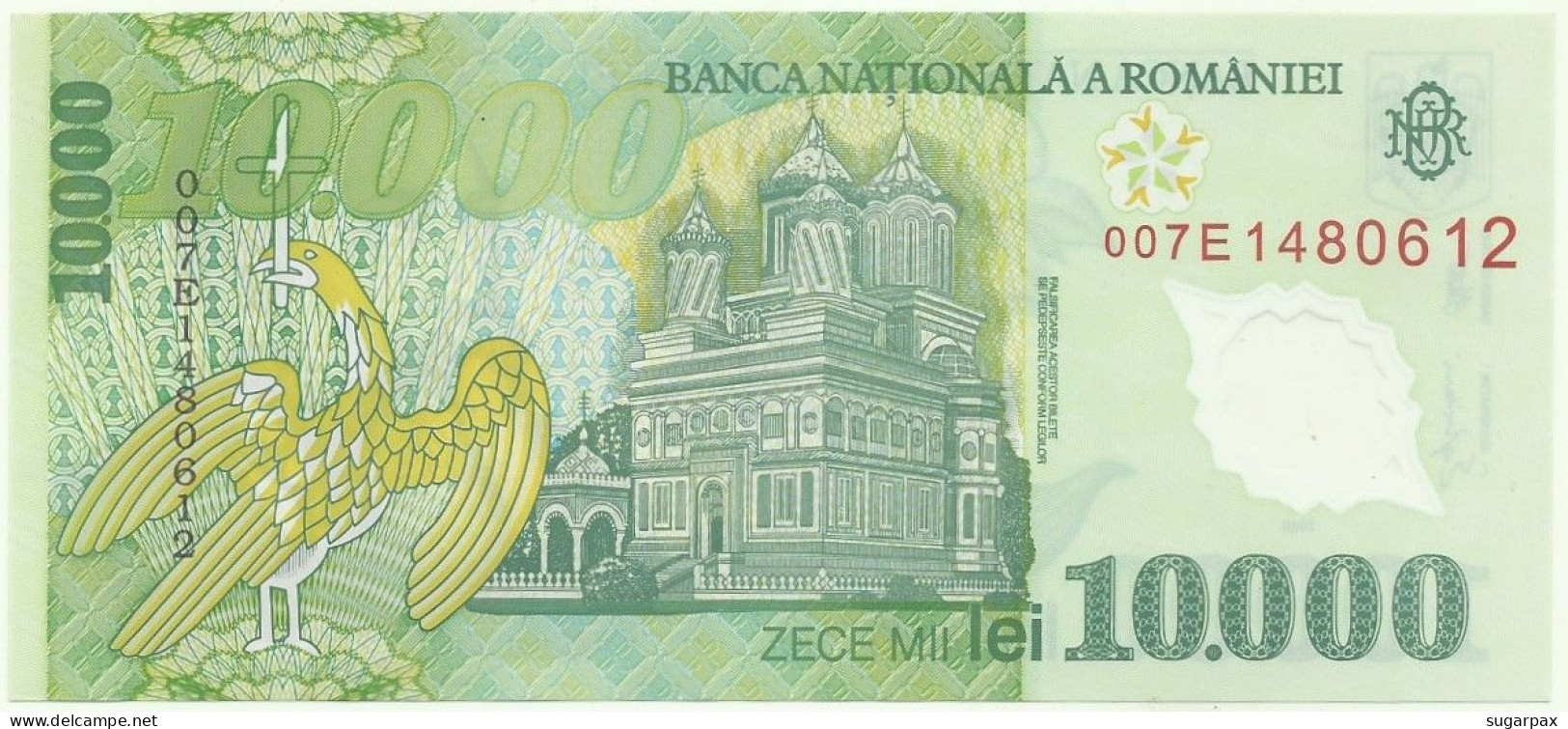 ROMANIA - 10.000 Lei - 2000 - Pick 112.a - Unc. - Série 007E - POLYMER - 10000 - Roemenië