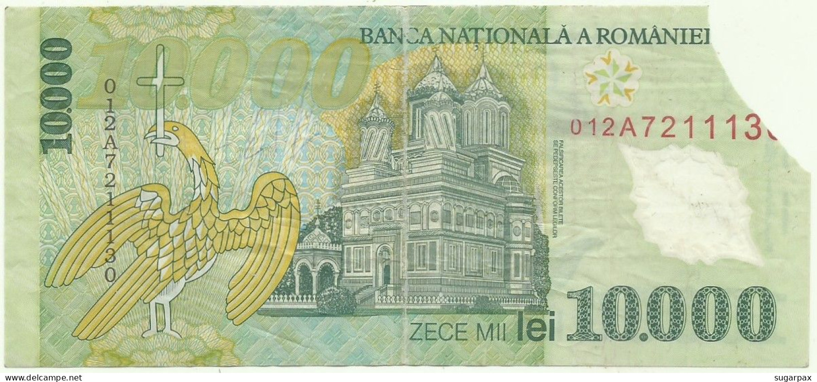 ROMANIA - 10.000 Lei - 2000 - Pick 112.b - Série 012A - POLYMER - 10000 - Romania