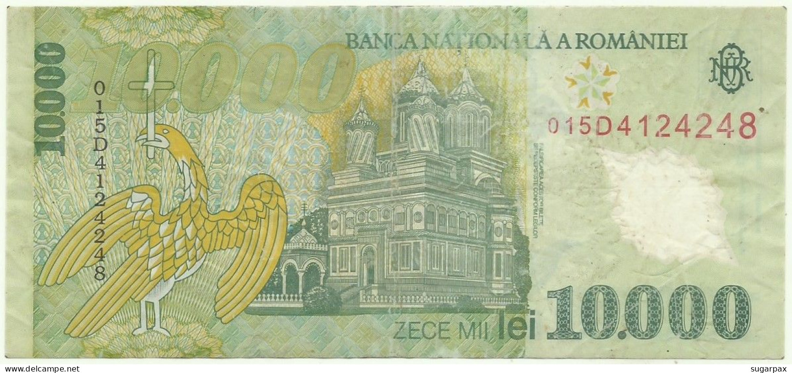 ROMANIA - 10.000 Lei - 2000 - Pick 112.b - Série 015D - POLYMER - 10000 - Romania