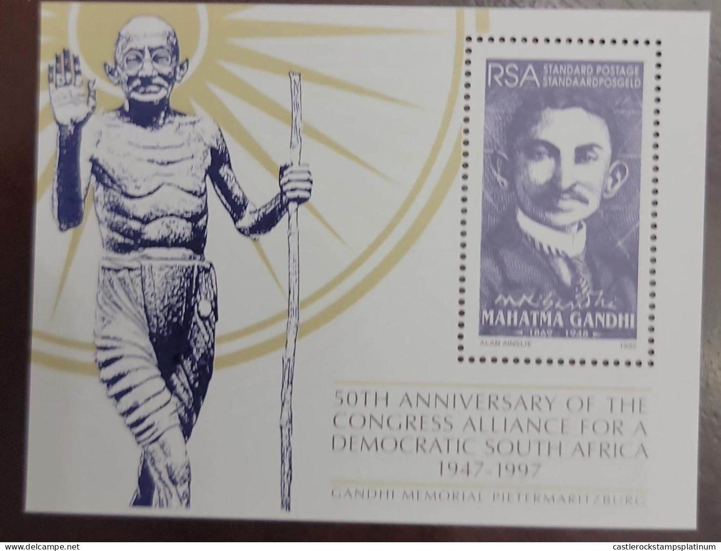 O) 1997 SOUTH AFRICA, MAHATMA GANDHI,  CONGRESS ALLIANCE FOR DEMOCRATIC SOUTH AFRICA, MNH - Sonstige & Ohne Zuordnung