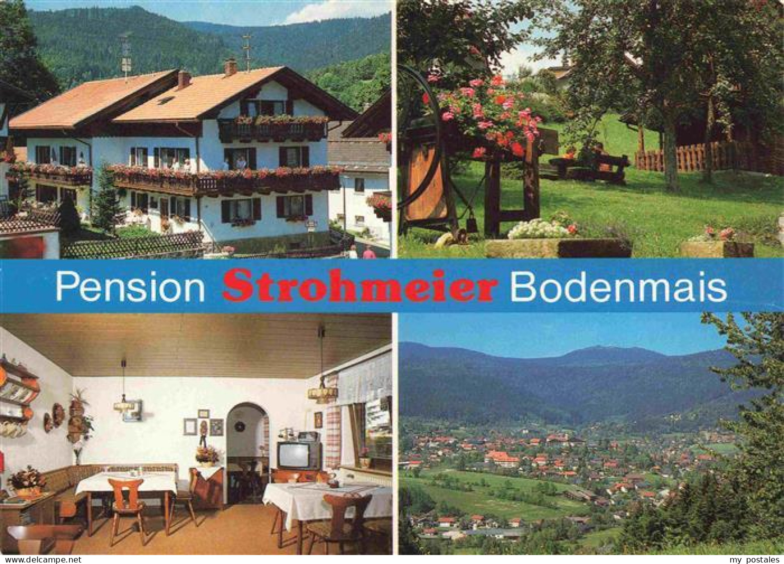 73964771 Bodenmais Pension Strohmeier Gastraum Panorama Garten - Bodenmais