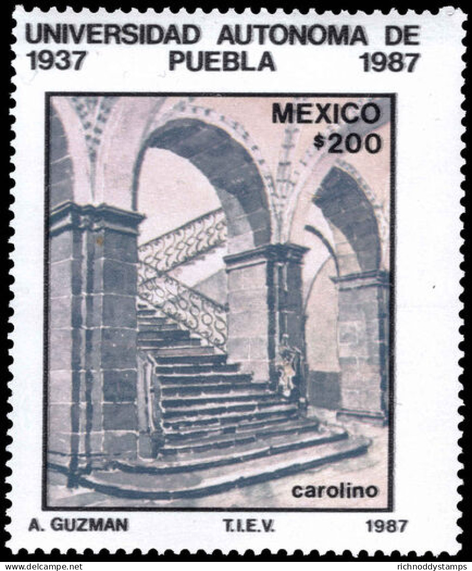 Mexico 1987 50th Anniversary Of Puebla Independent University Unmounted Mint. - Mexico