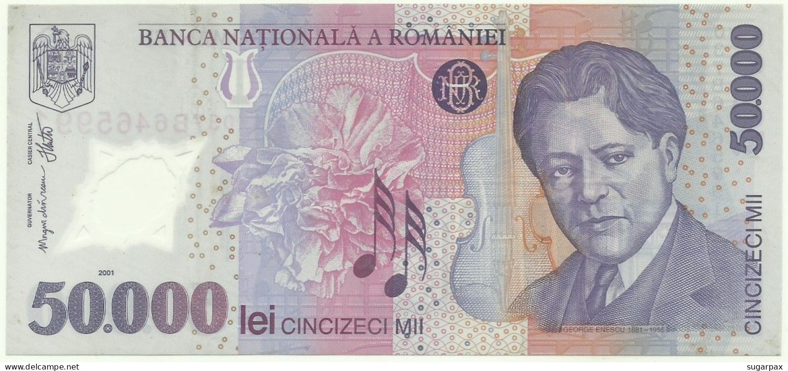 ROMANIA - 50.000 Lei - 2001-2004 - Pick 113.a - AUnc. - Série 037B - POLYMER - 50000 - Romania