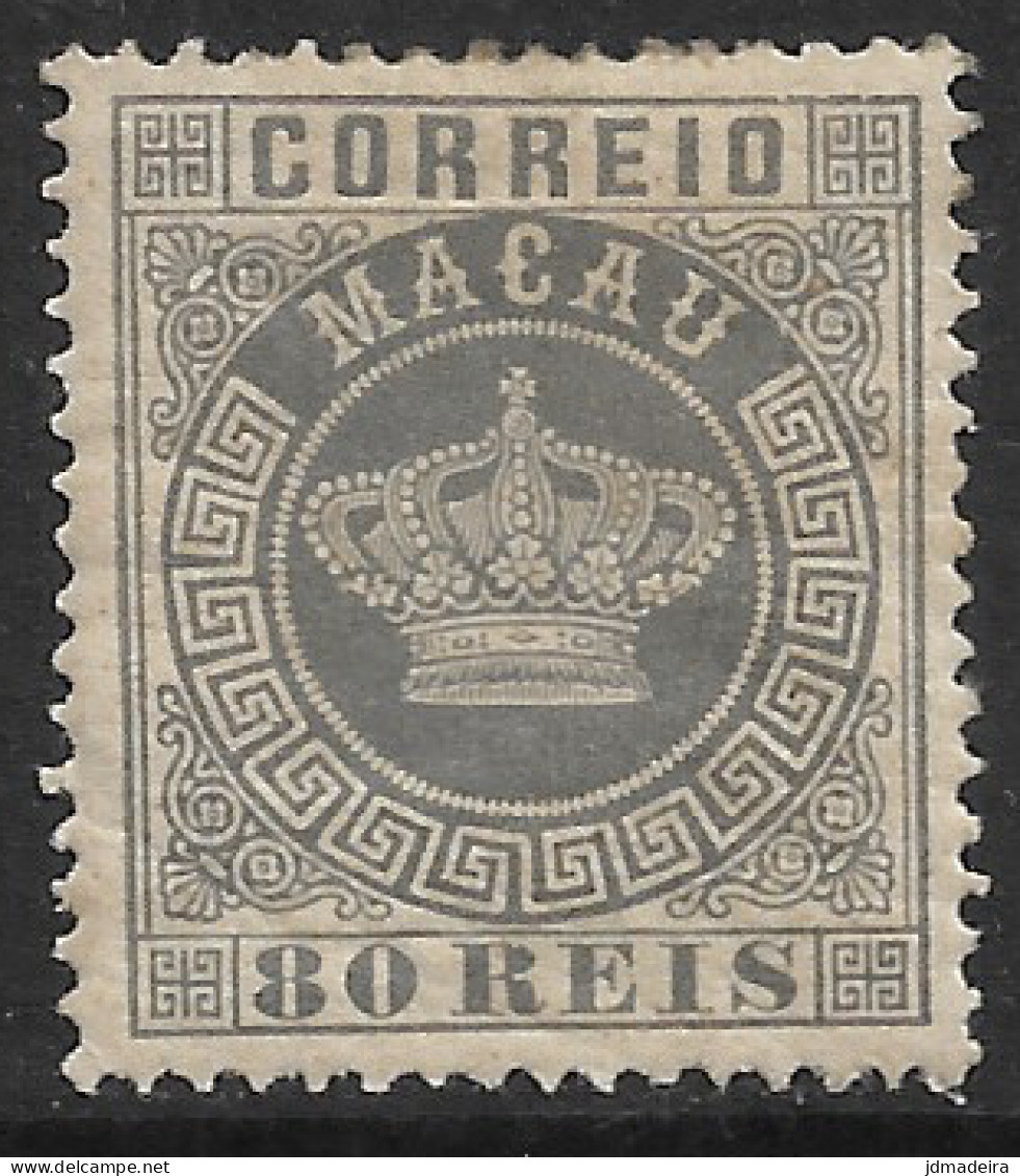 Macau Macao – 1885 Crown Type 80 Réis Mint Stamp - Nuovi