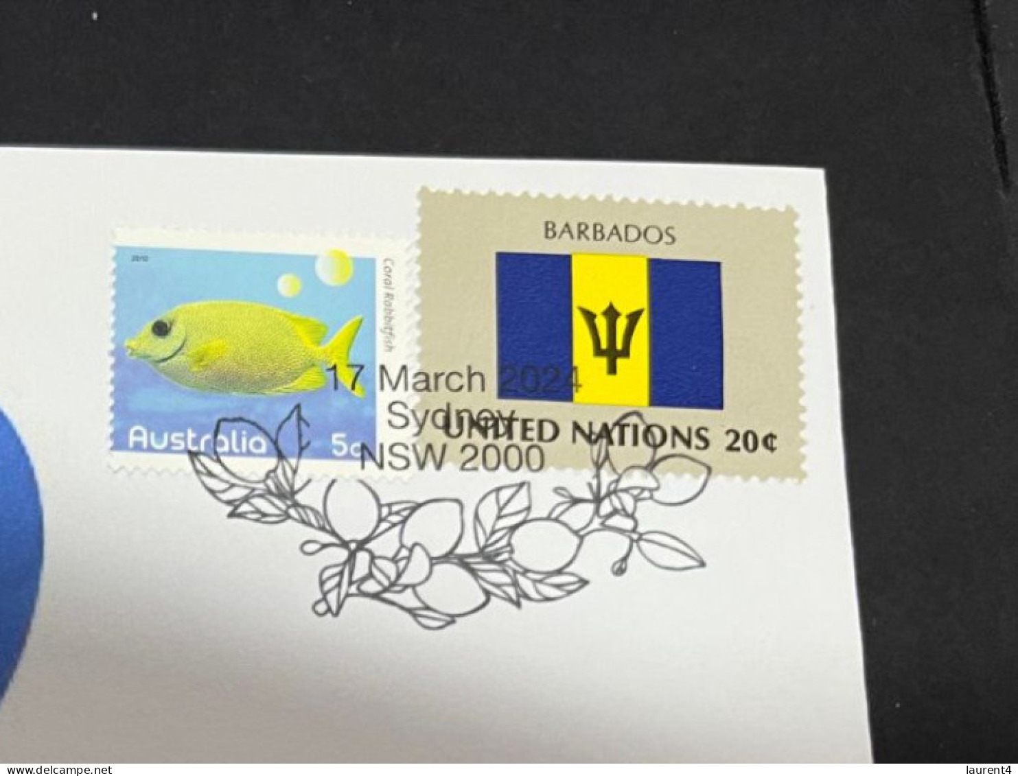 17-3-2024 (3 Y 19) COVID-19 4th Anniversary - Barbados - 17 March 2024 (with Barbedos UN Flag Stamp) - Disease