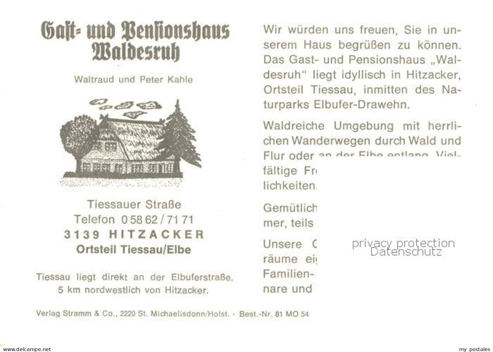 73849413 Hitzacker Elbe Gast- Und Pensionshaus Waldesruh Terrasse Hitzacker Elbe - Hitzacker