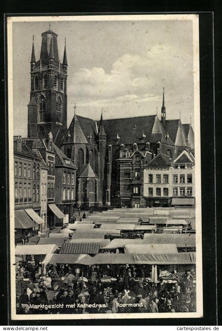 AK Roermond, Marktgezicht Met Kathedraal  - Roermond