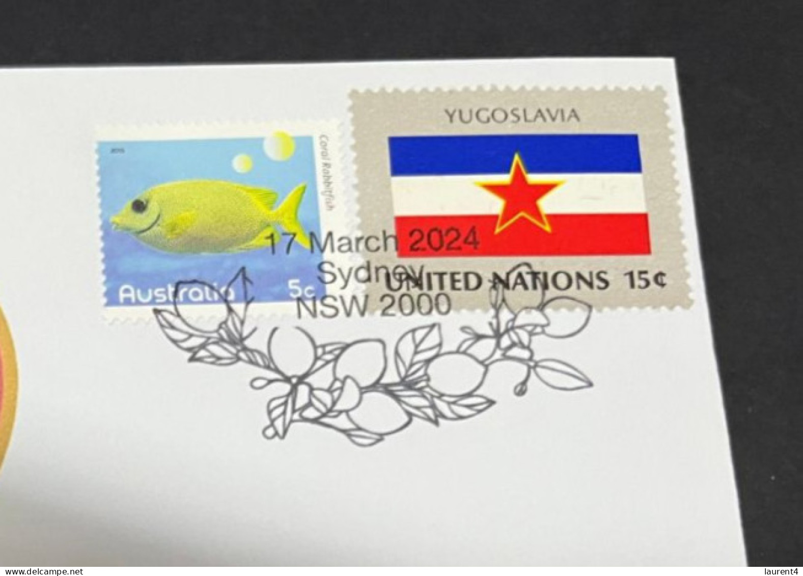 17-3-2024 (3 Y 19) COVID-19 4th Anniversary - Montenegro - 17 March 2024 (with Ex-Yugoslavia UN Flag Stamp) - Disease