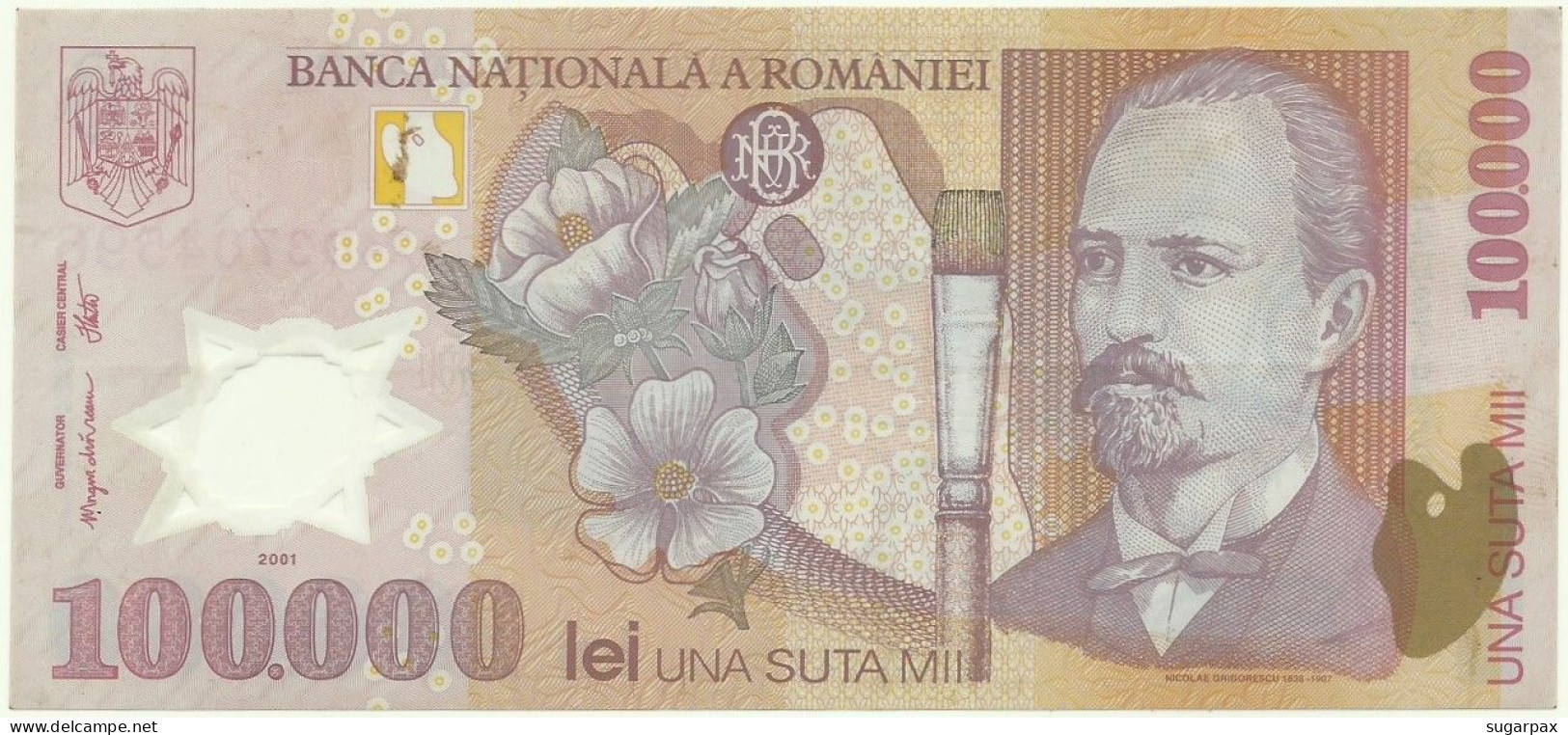 ROMANIA - 100.000 Lei - 2001-2004 - Pick 114 - Série 024D - POLYMER - 100000 - Roemenië