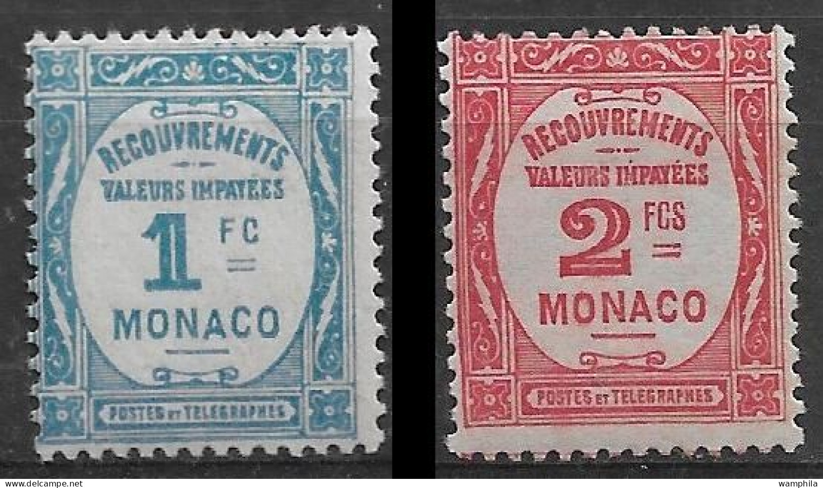 Monaco. Taxe N°27/28* Cote 235€. - Postage Due