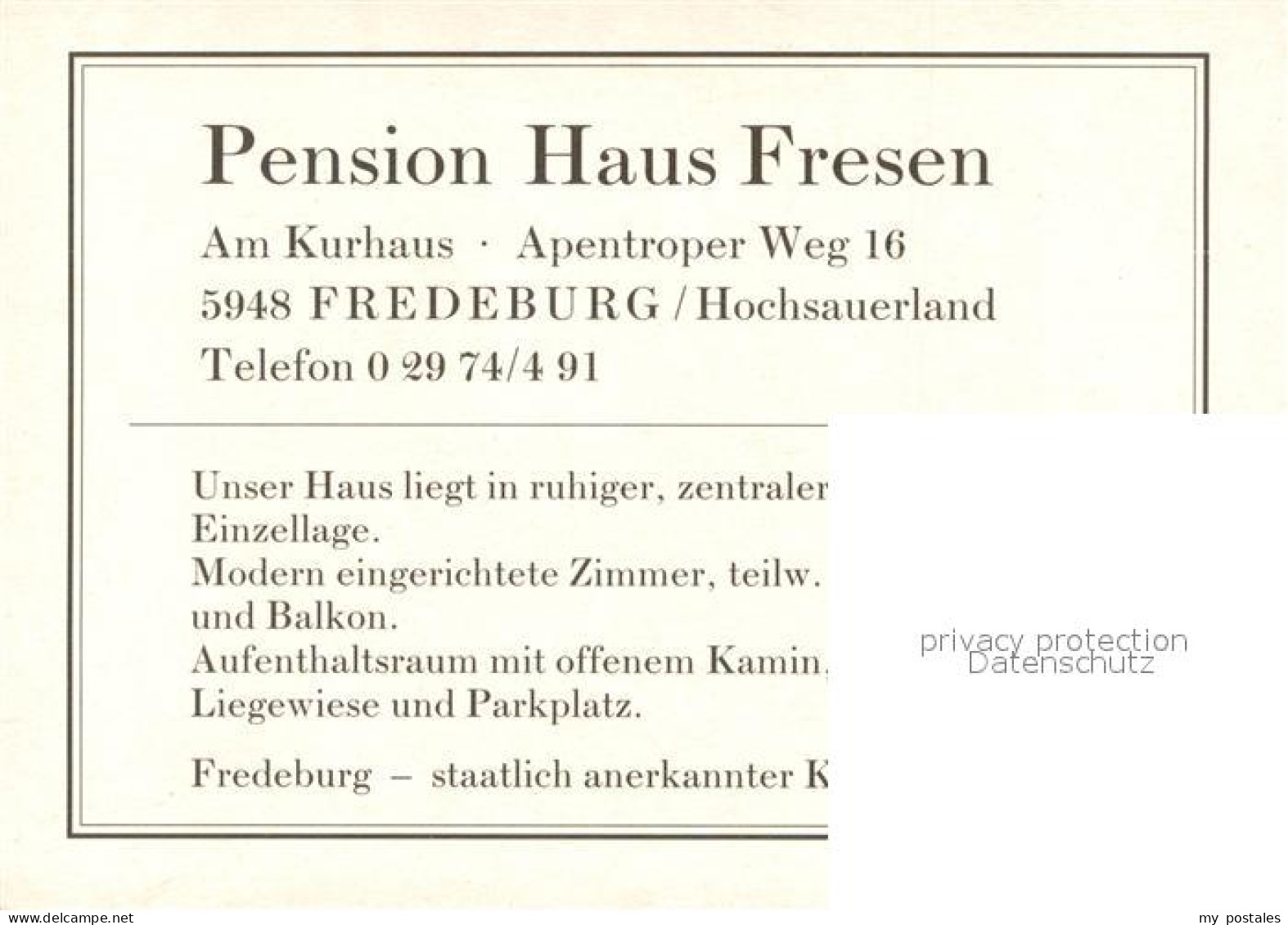 73721688 Fredeburg Schmallenberg Pension Haus Fresen  Fredeburg Schmallenberg - Schmallenberg