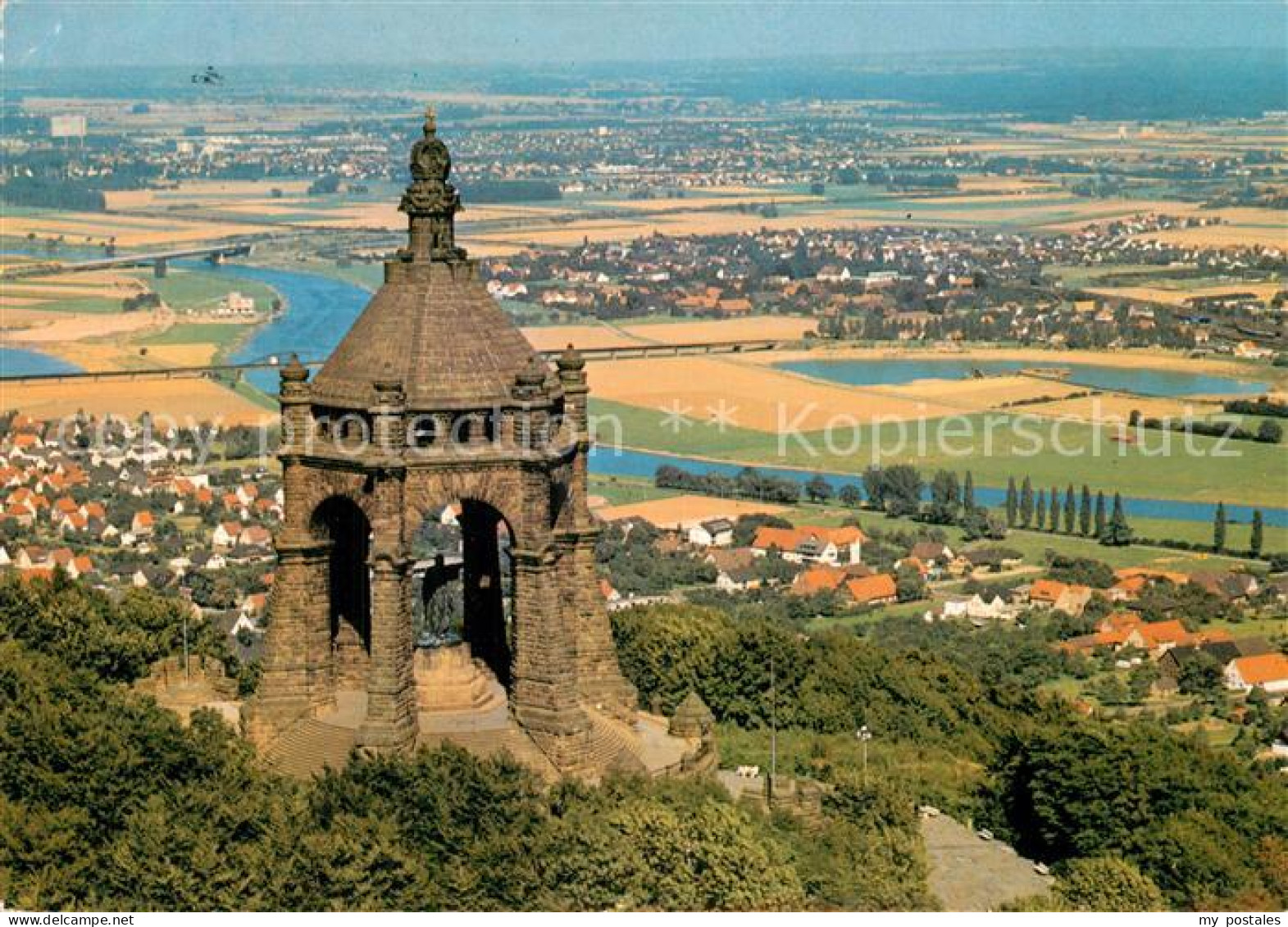 73576183 Porta Westfalica Kaiser Wilhelm Denkmal Auf Dem Wittekindsberg Blick In - Porta Westfalica