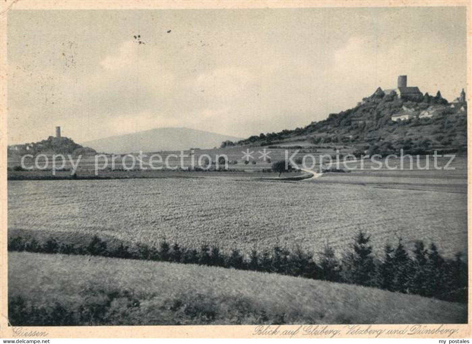 73576173 Giessen Lahn Landschaftspanorama Blick Auf Gleiberg Vetzberg Und Duensb - Giessen