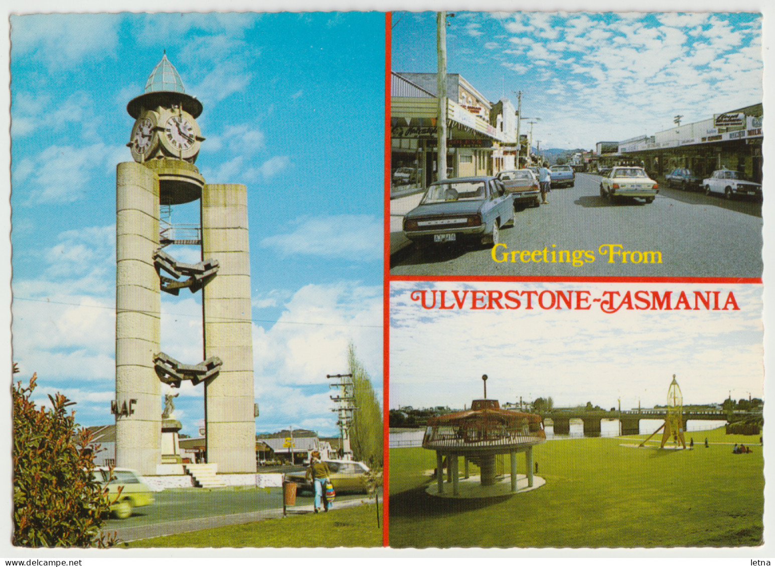 Australia TASMANIA TAS War Memorial Clock Park Street ULVERSTONE Douglas DS329 Postcard C1970s - Autres & Non Classés