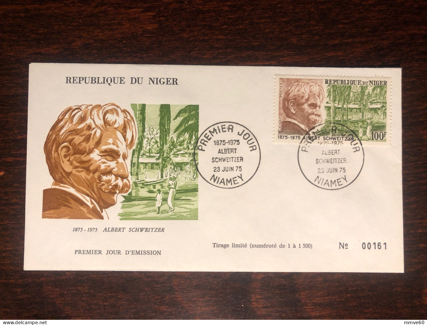 NIGER FDC COVER 1975 YEAR SCHWEITZER HEALTH MEDICINE STAMPS - Níger (1960-...)