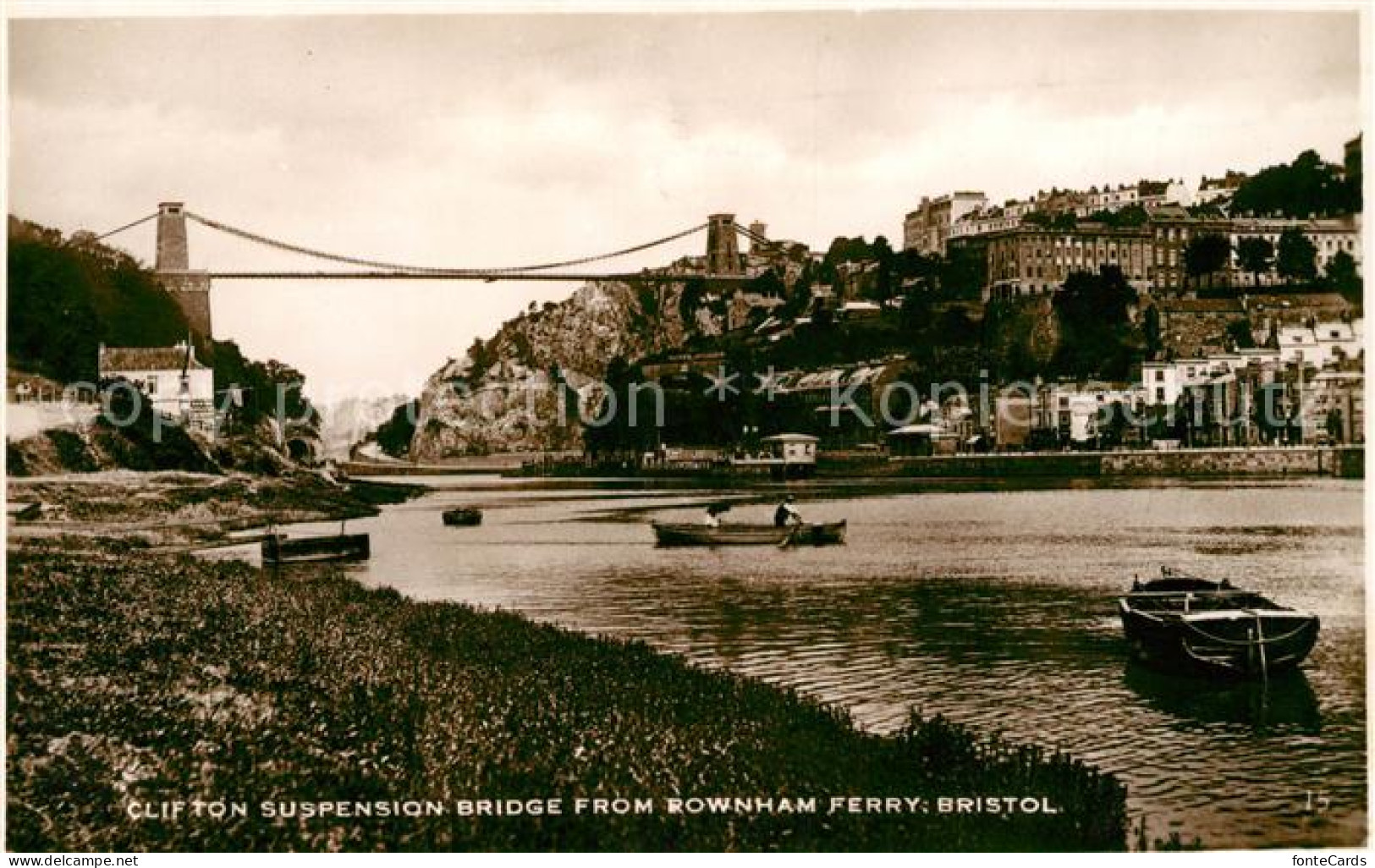 43104262 Bristol UK Clifton Suspension Bridge From Rownham Ferry  - Bristol