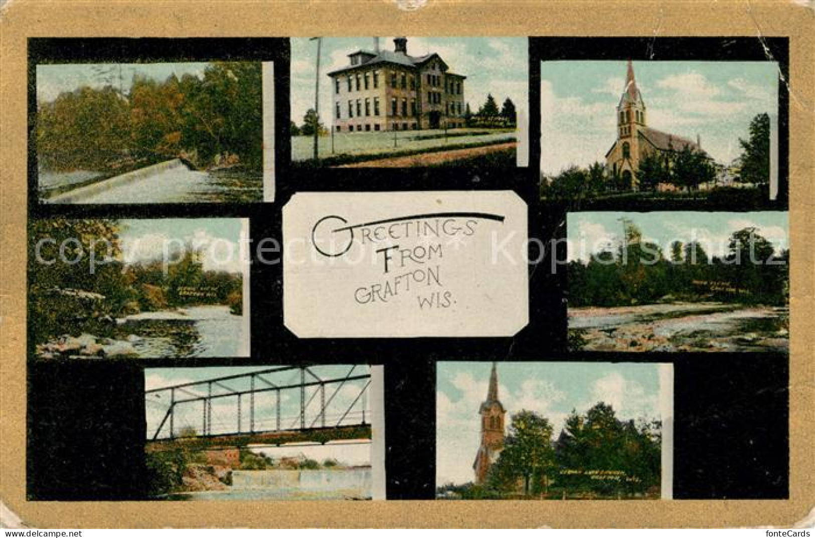 43104081 Grafton_Wisconsin Different Views River Bridge Church - Otros & Sin Clasificación