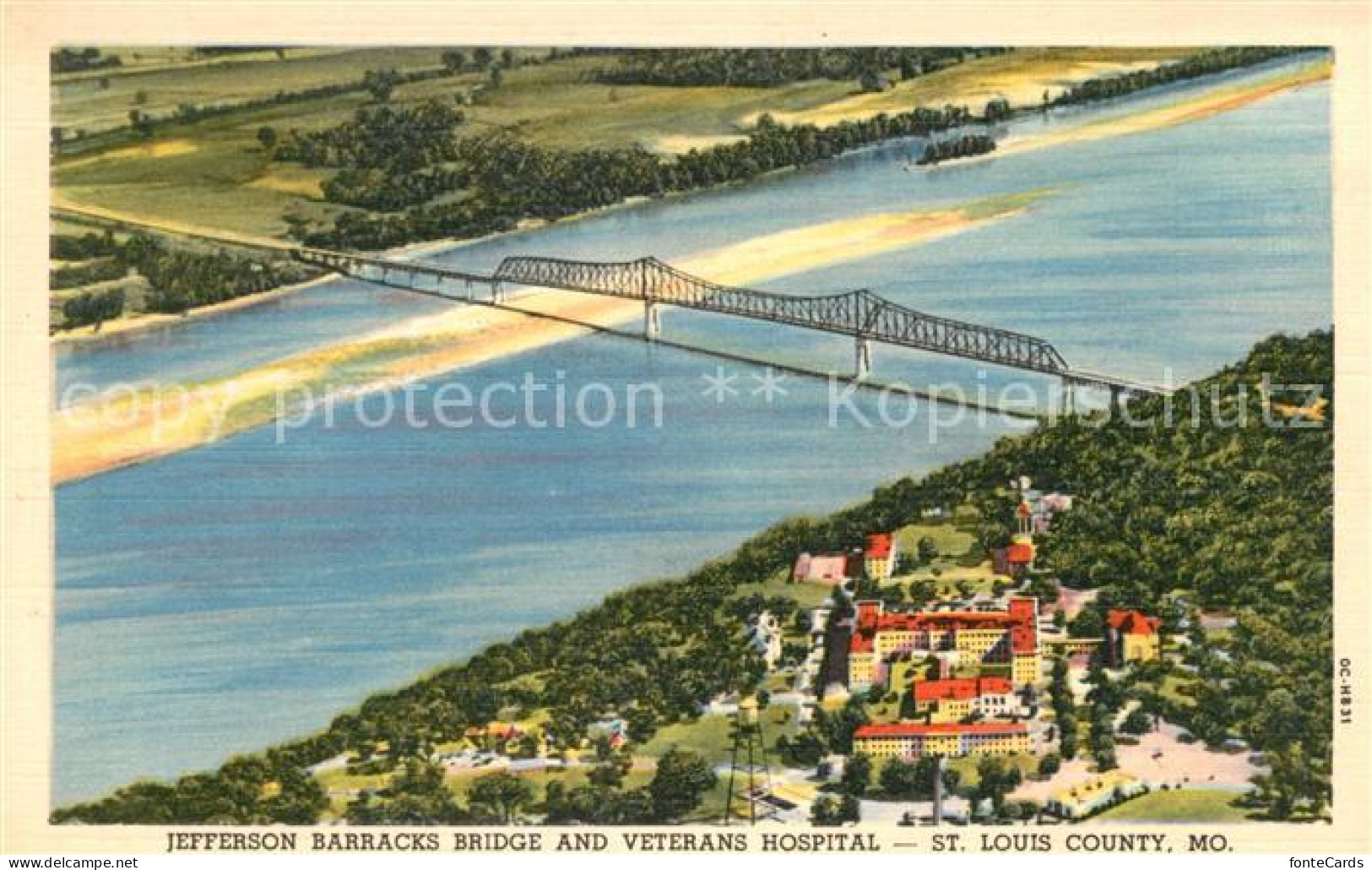 43099627 Saint_Louis_County Jefferson Barracks Bridge From The Air Illustration - Autres & Non Classés