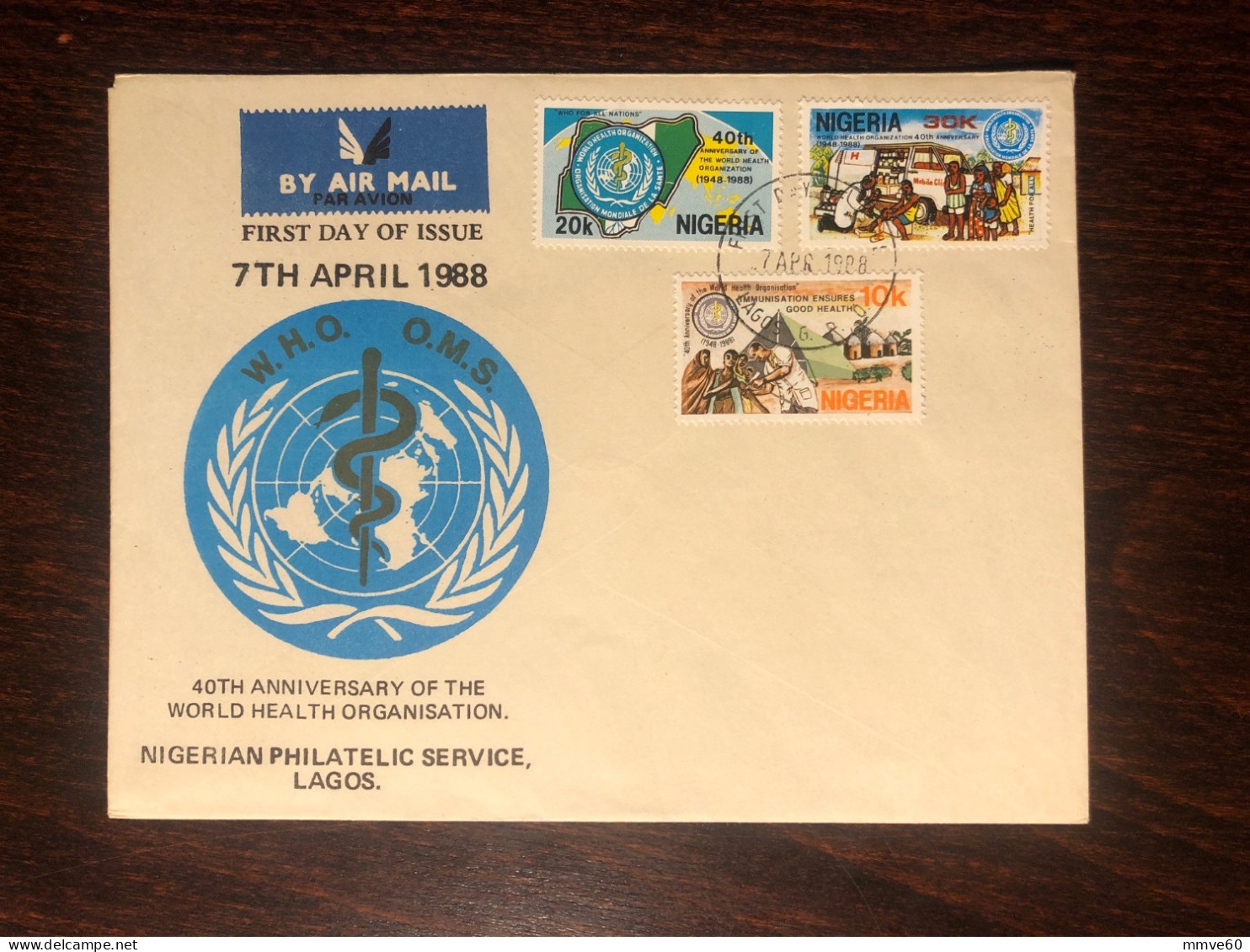 NIGERIA FDC  COVER 1988 YEAR WHO IMMUNIZATION HEALTH MEDICINE STAMPS - Nigeria (1961-...)