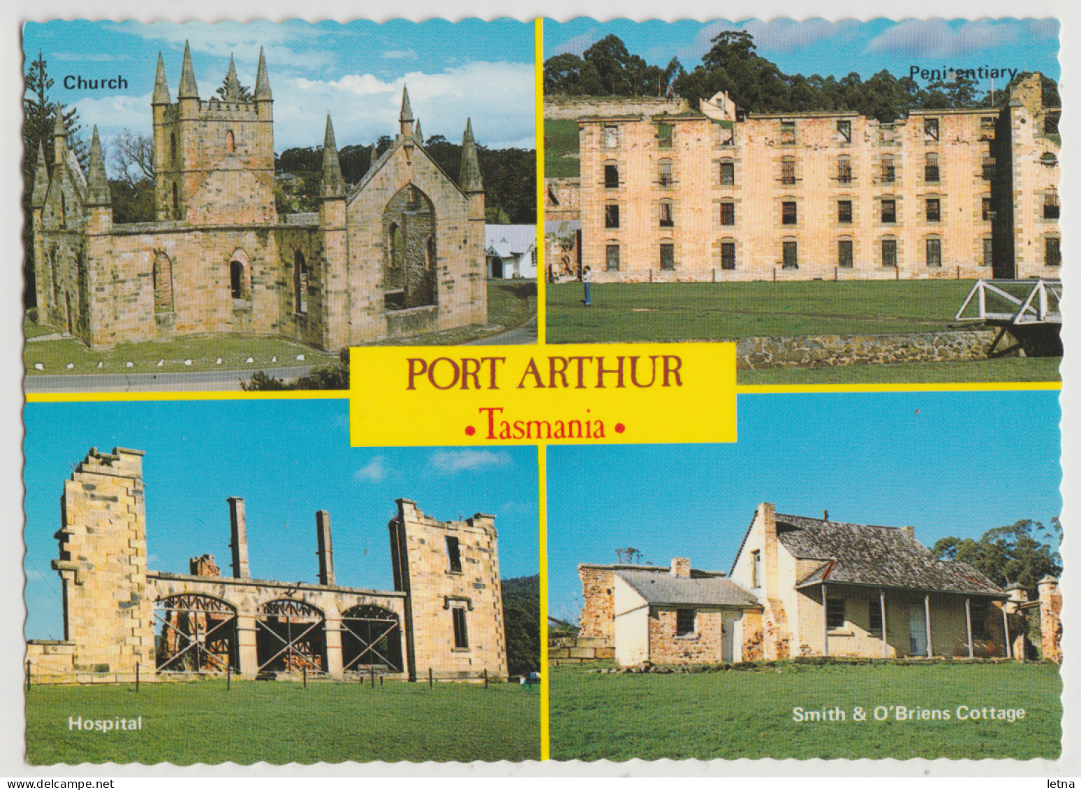 Australia TASMANIA TAS Convict Prison Ruins PORT ARTHUR Douglas DS343 Multiview Postcard C1970s - Port Arthur