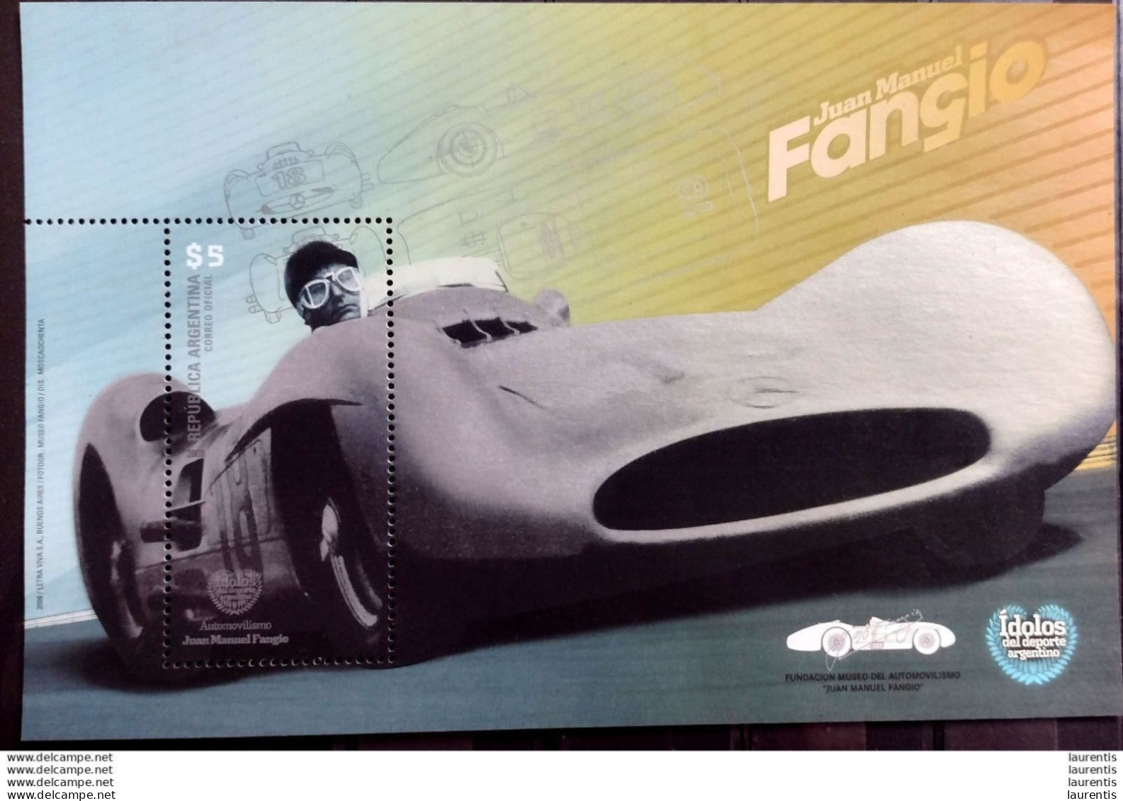 D1268. Cars - E Fangio - Argentina Yv B99 MNH - 1,75 (6) - Automobile