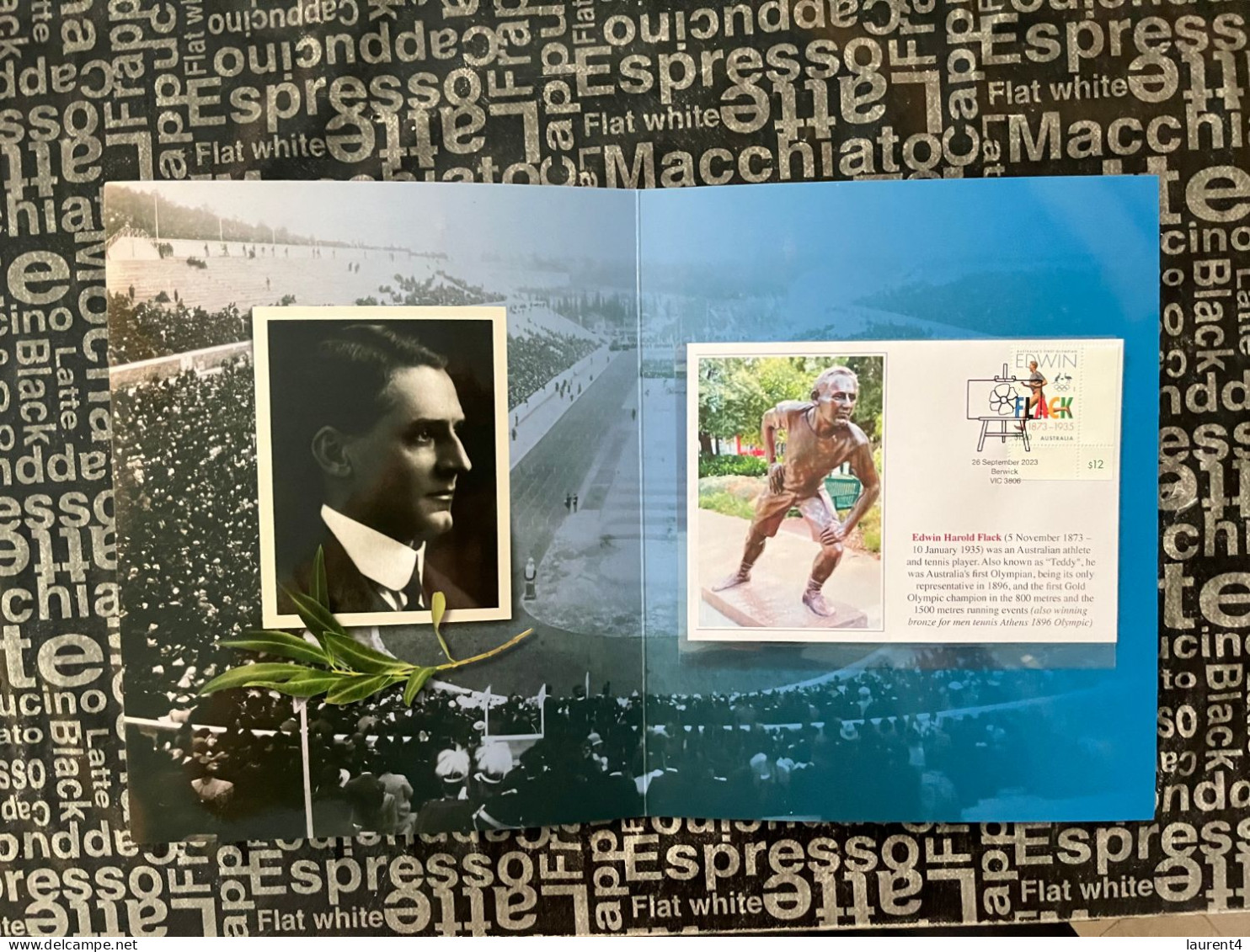(folder 17-3-2024) Australia Post - 1st Australian Olympian 1856 E. Flack - Presentation Pack (no Stamps) With 1 Cover - Presentation Packs