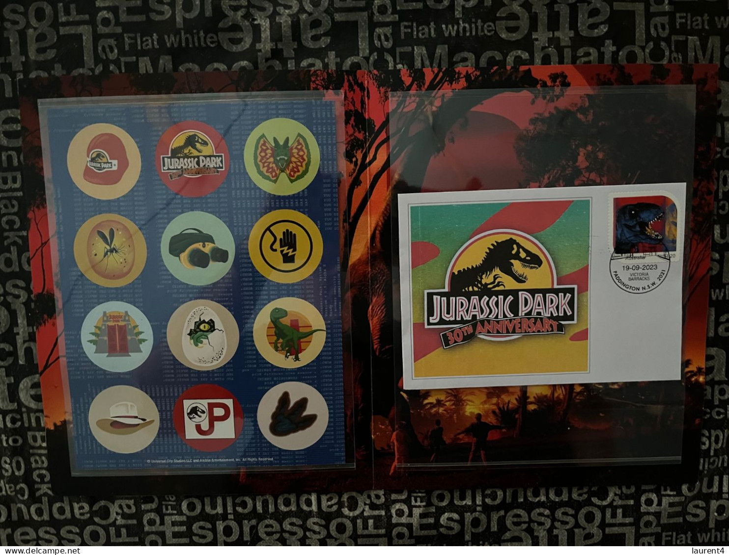 (folder 17-3-2024) Australia Post - Jurassic Park 30th Anni. - Presentation Pack (no Stamps - With Sticker) + 1 Cover - Presentation Packs