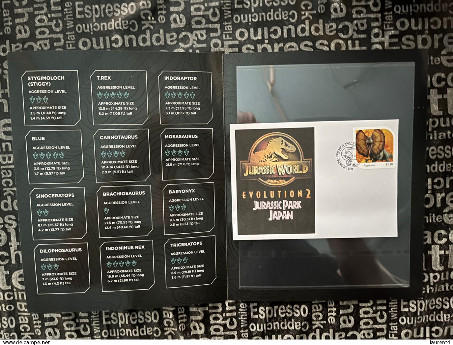 (folder 17-3-2024) Australia Post - Jurassic World . - Presentation Pack (no Stamps) + 1 Cover - Presentation Packs