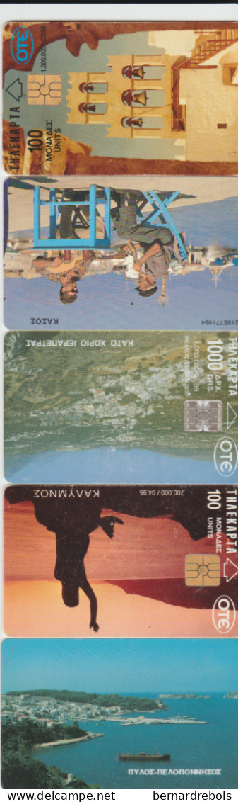 TC28 - 5 CARTES A PUCE DE GRECE Pour 1 € - Greece