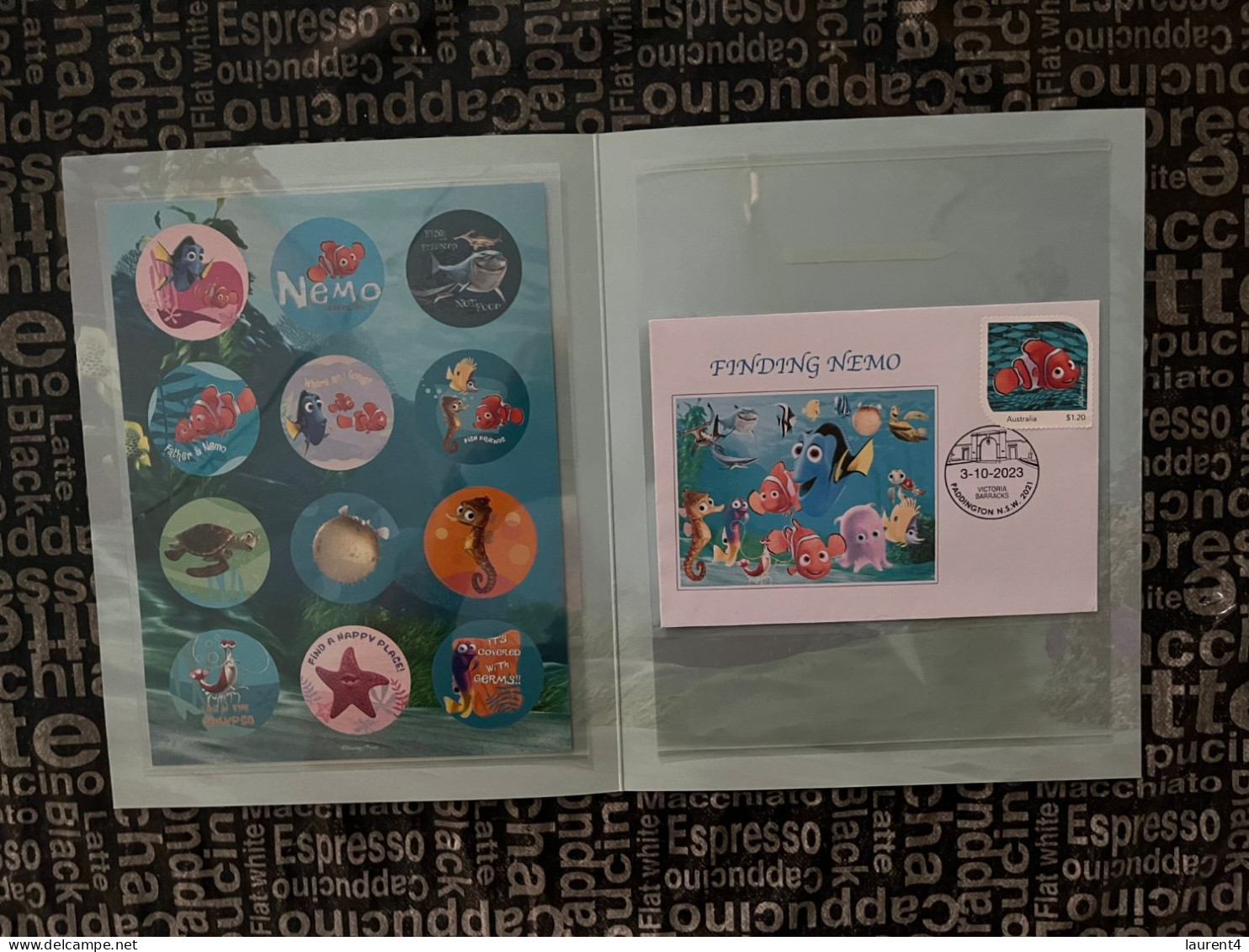 (folder 17-3-2024) Australia Post - Disney Finding Nemo  - Presentation Pack (no Stamps - With Stickers) + 1 Cover - Presentation Packs