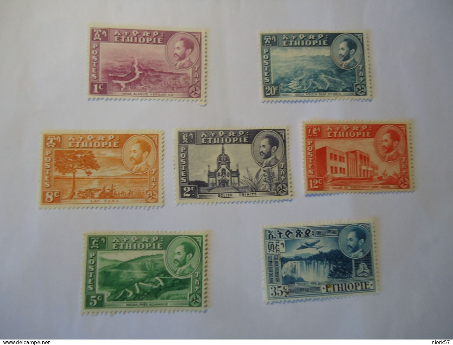 ETHIOPIA  MNH 7 STAMPS MONUMENTS  1947 - Ethiopia