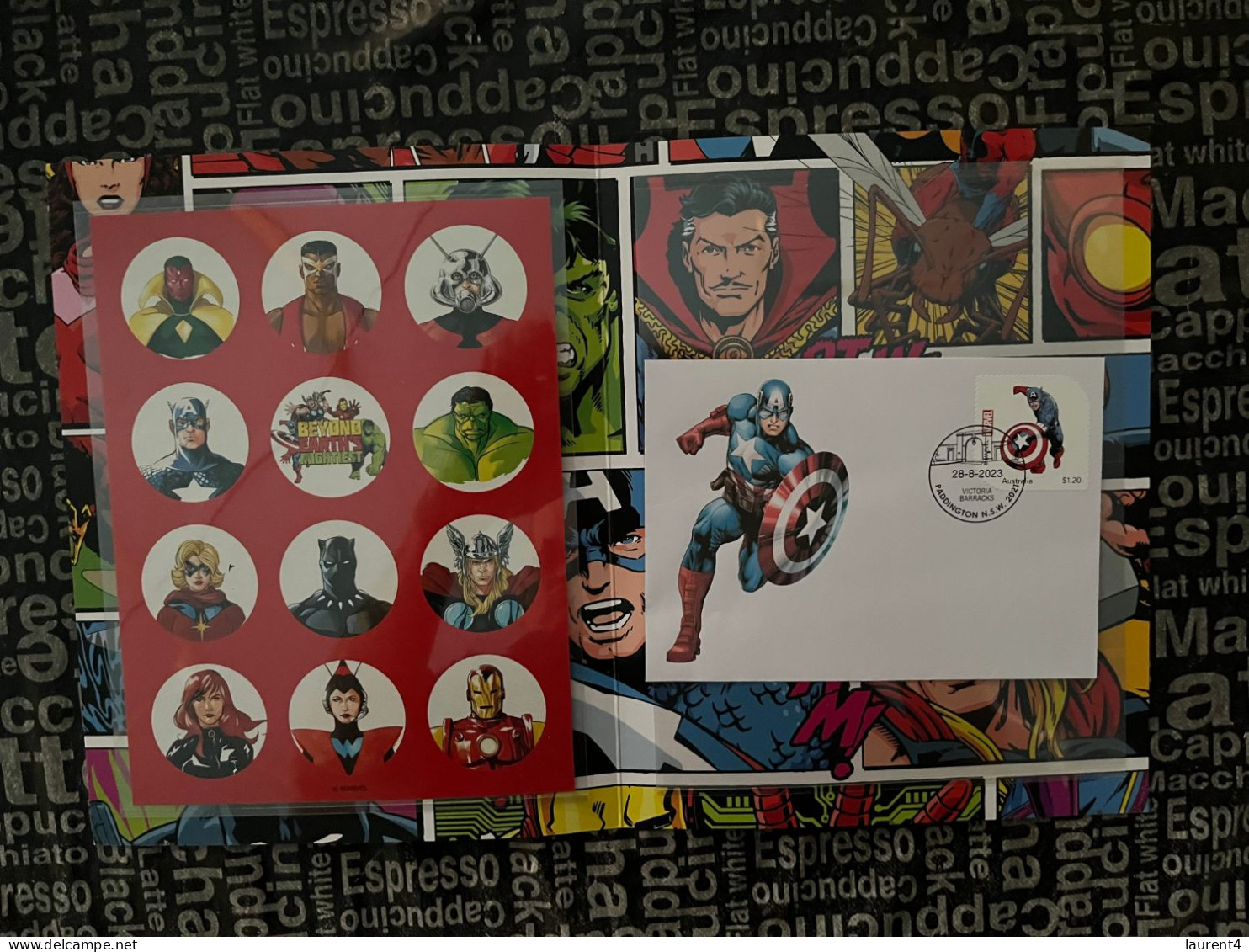 (folder 17-3-2024) Australia Post - Marvel Avengers - Presentation Pack (no Stamps - With Stickers) + 1 Cover - Presentation Packs