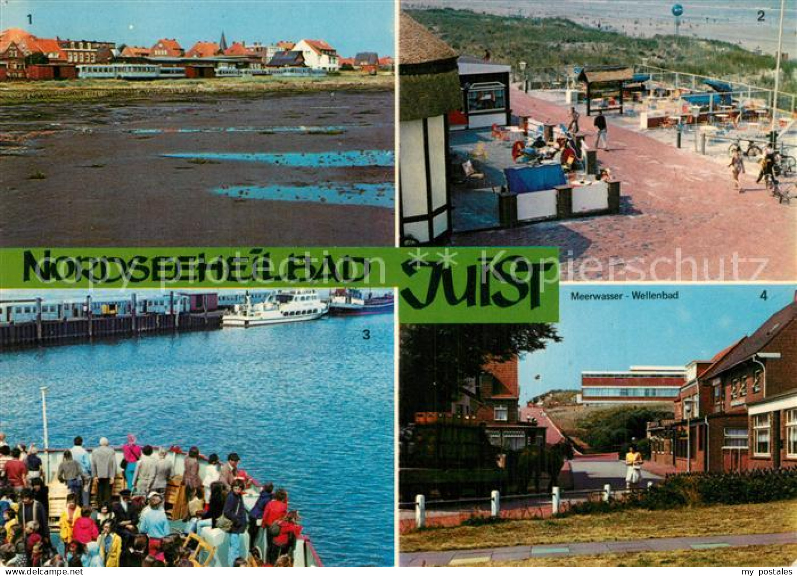 73574415 Juist Nordseebad Watt Bei Ebbe Blick Zum Bahnhof Strand Casino Meerwass - Juist