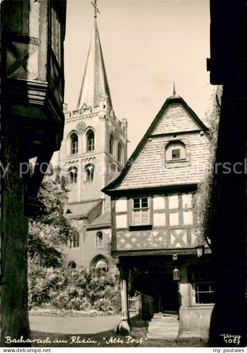 73574334 Bacharach Rhein Alte Post Fachwerkhaus Kirche Einzelhandabzug Bacharach - Bacharach