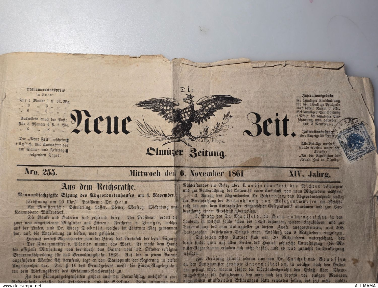 Österreich Zeitung 1861 - Journaux