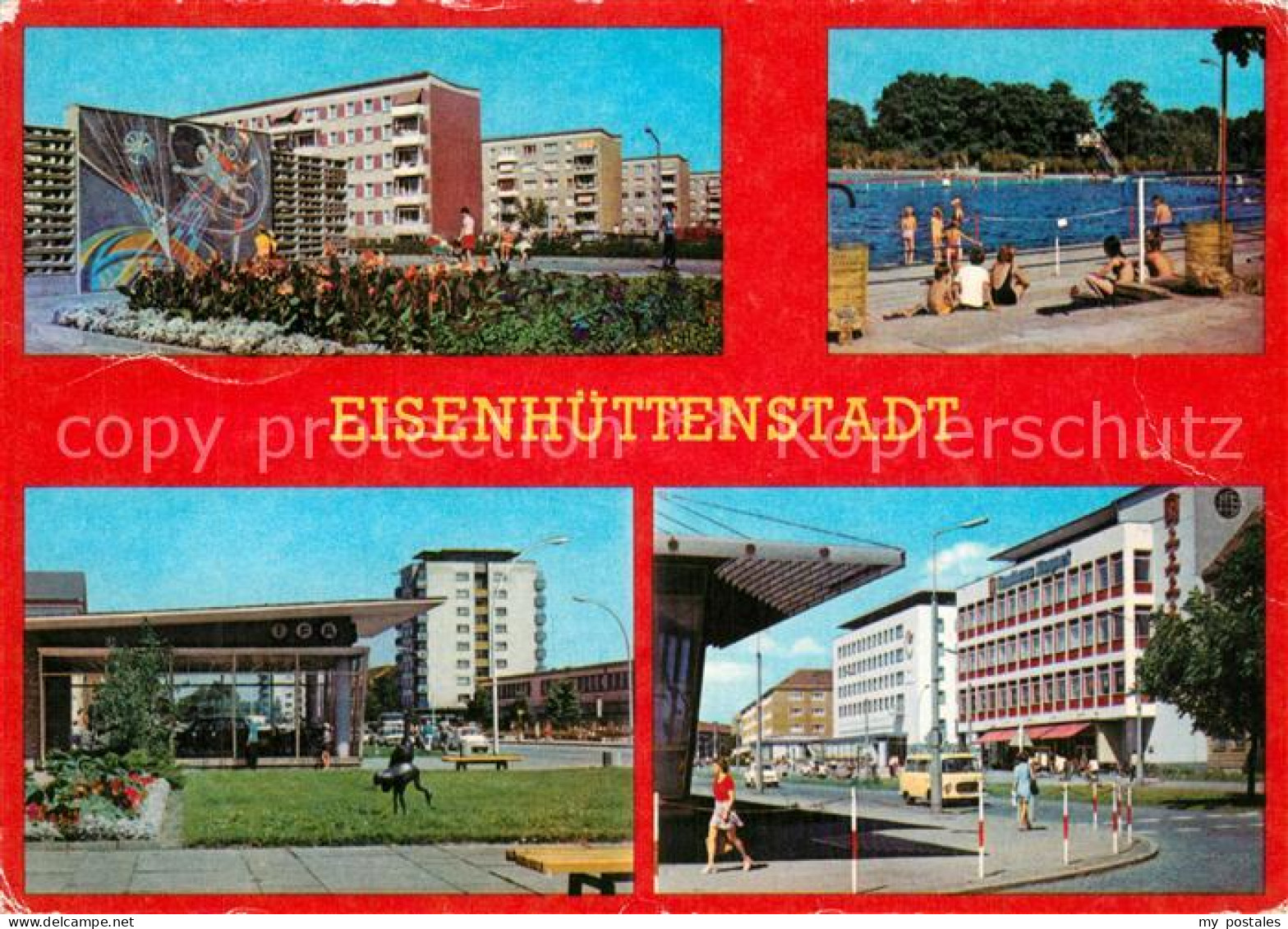 73574293 Eisenhuettenstadt 6. Wohnkomplex Am Froebelring Schwimmbad Leninallee S - Eisenhuettenstadt
