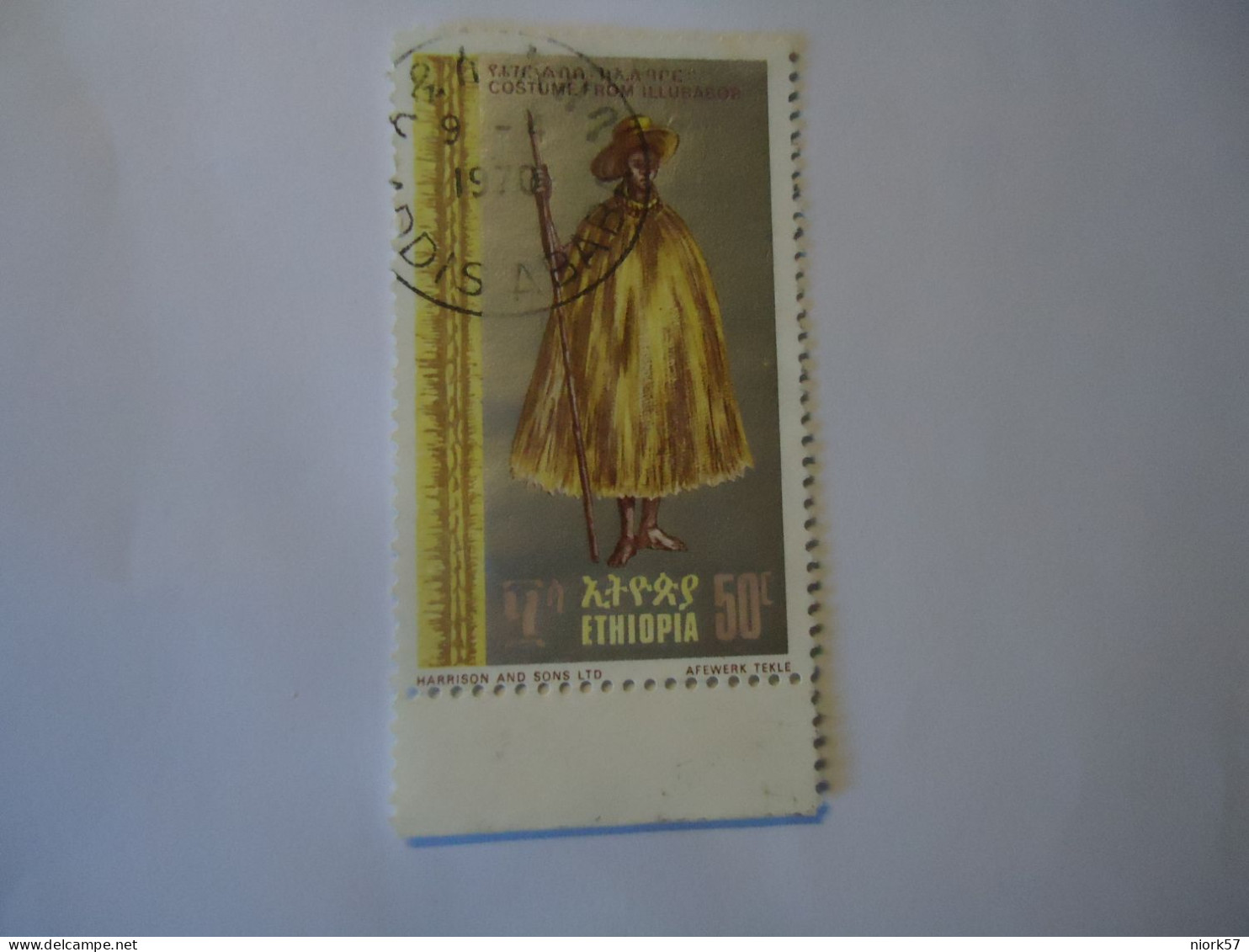 ETHIOPIA  USED    STAMPS  COSTUMES WITH POSTMARK 1970 - Ethiopie