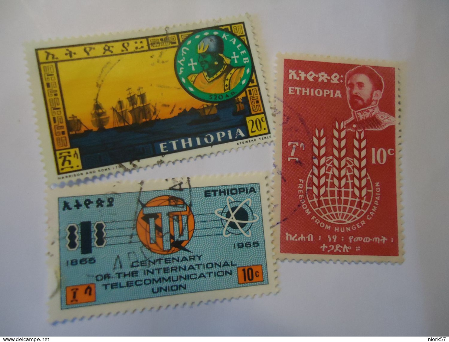 ETHIOPIA  USED  3  STAMPS  ANNIVERSARIES - Ethiopie