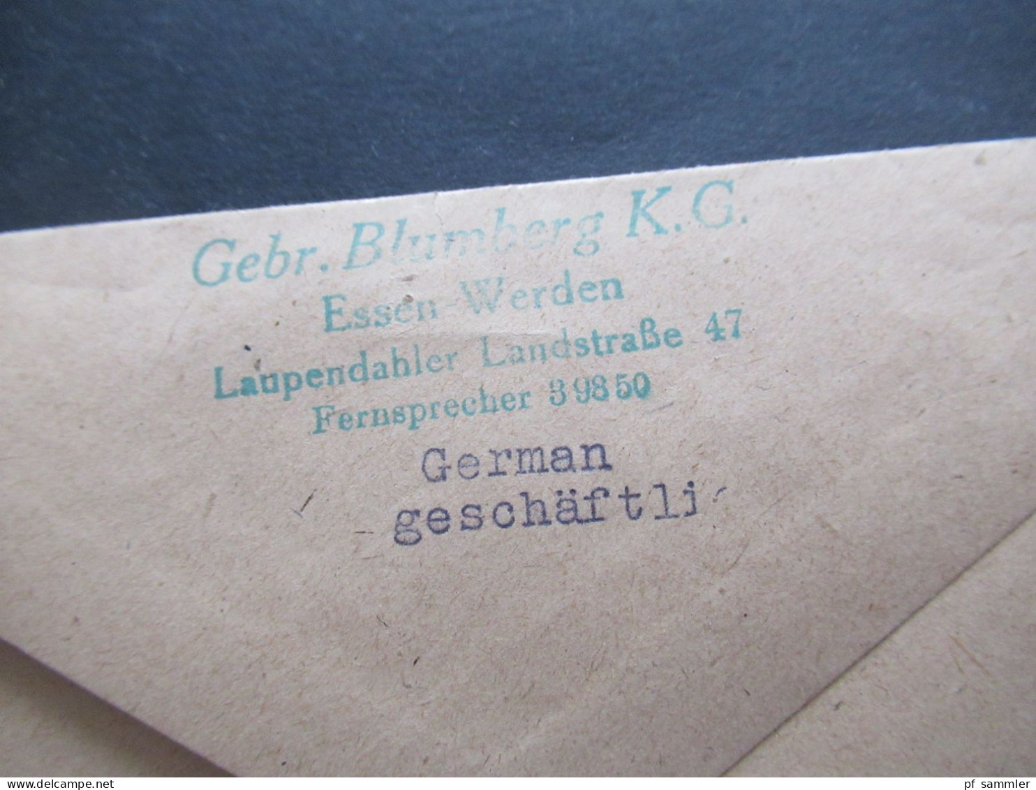 1945 / 46 Bizone Am Post Nr.1 EF Violetter Notstempel L2 Postamt Essen - Werden / Laupendahler Landstraße 47 - Covers & Documents