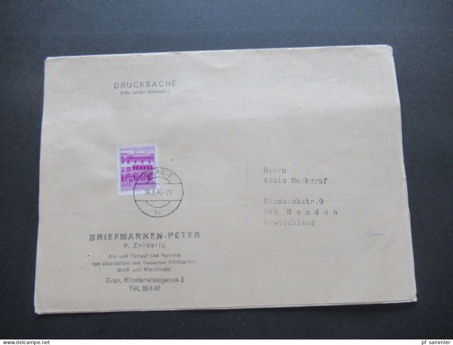 Österreich 1965 Freimarken EF Drucksache Briefmarken Peter Graz Klosterwiesgasse 4 / Austria Netto Ist Erschienen!! - Covers & Documents