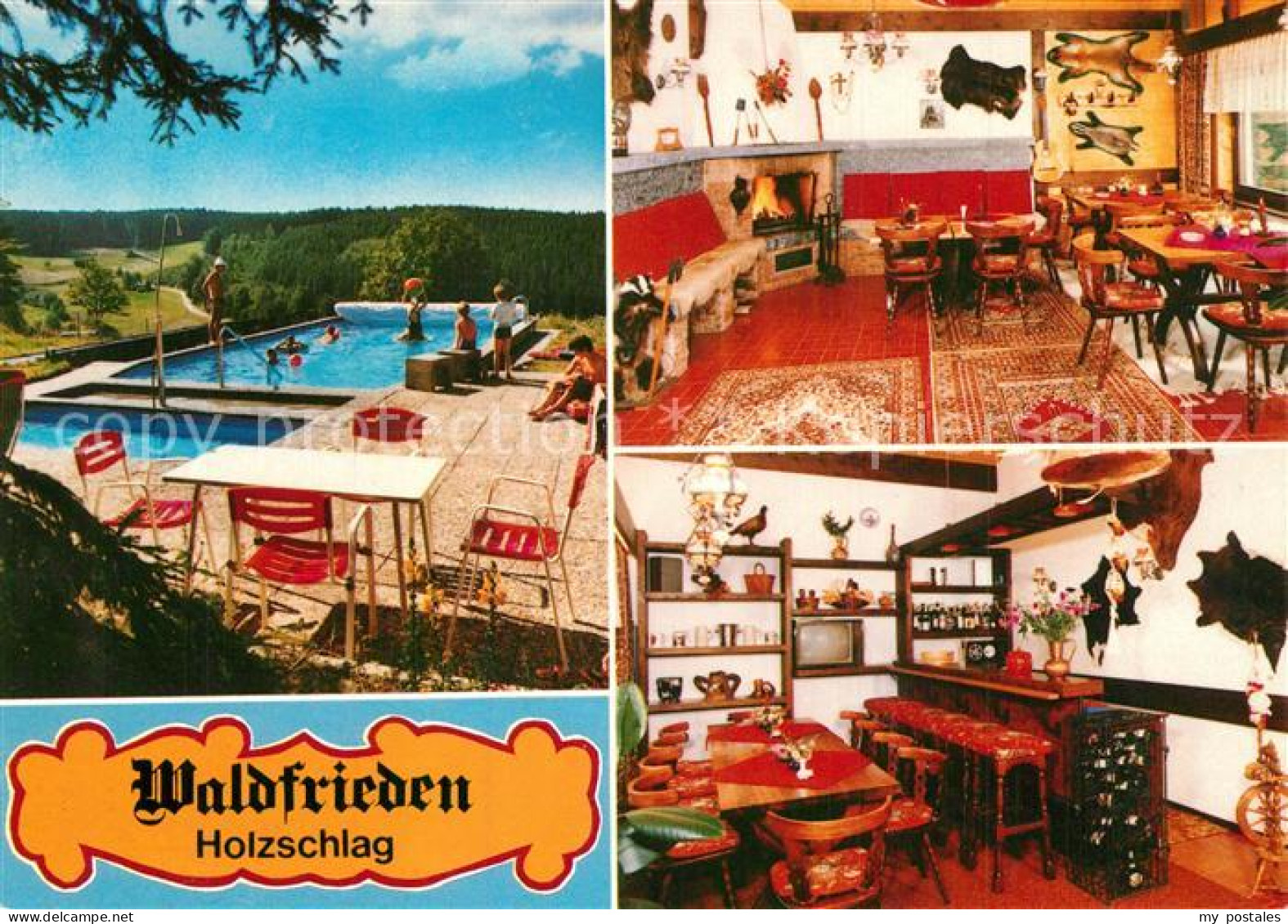 73571467 Holzschlag Bonndorf Pension Waldfrieden Schwimmbad Gastraeume Bar Holzs - Bonndorf