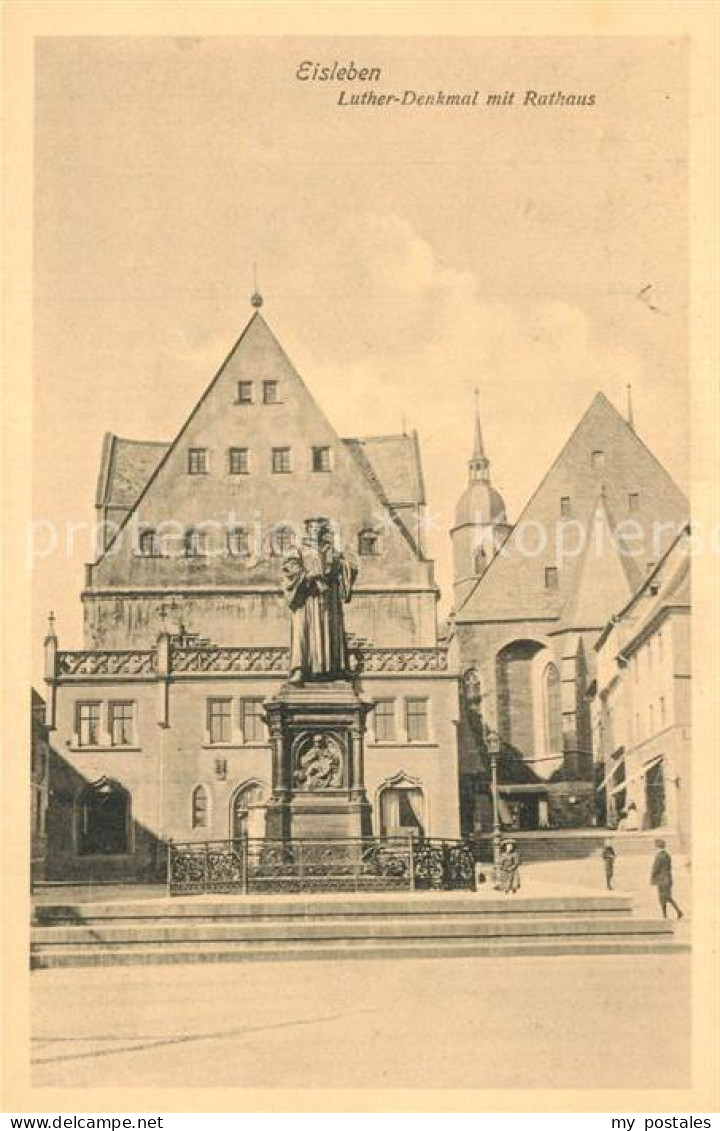 73570996 Eisleben Luther Denkmal Mit Rathaus Eisleben - Eisleben