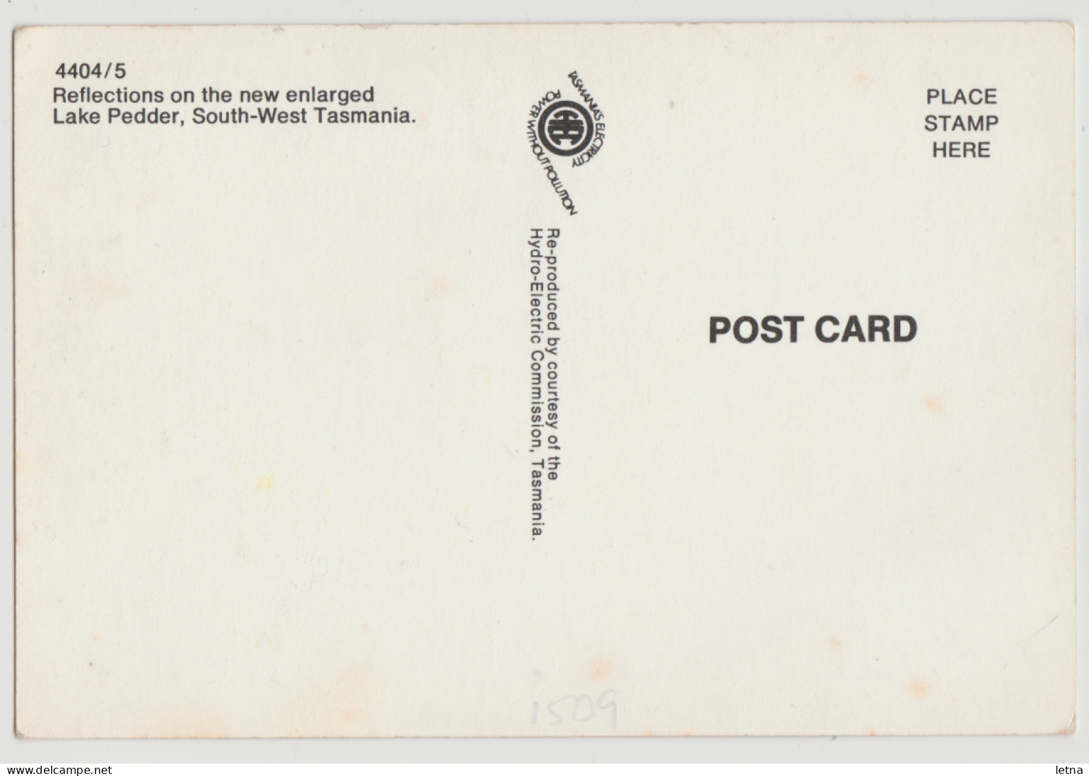 Australia TASMANIA TAS Reflections On New LAKE PEDDER HEC 4404/5 Postcard C1970s - Other & Unclassified