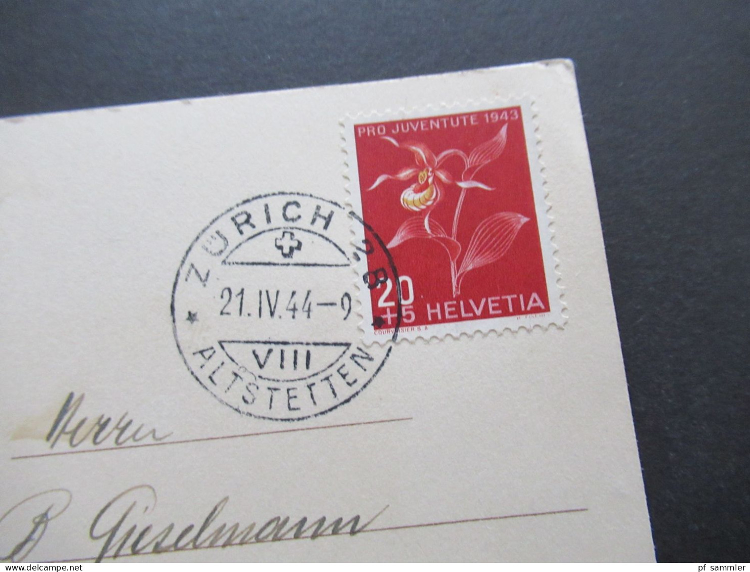 Schweiz 1944 Zensursbeleg  Künstler PK Pro Infirmis Elly Bernet Studer / OKW Zensurstempel / Pro Juventute 1943 - Storia Postale