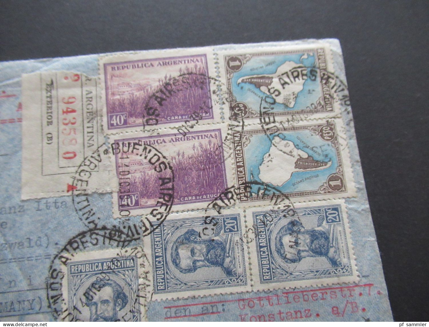 Argentinien 1939 Luftpost / Air Mail Por Panair Via New York / Buenos Aires - Lahr Schwarzwald / Certificado Registered - Briefe U. Dokumente