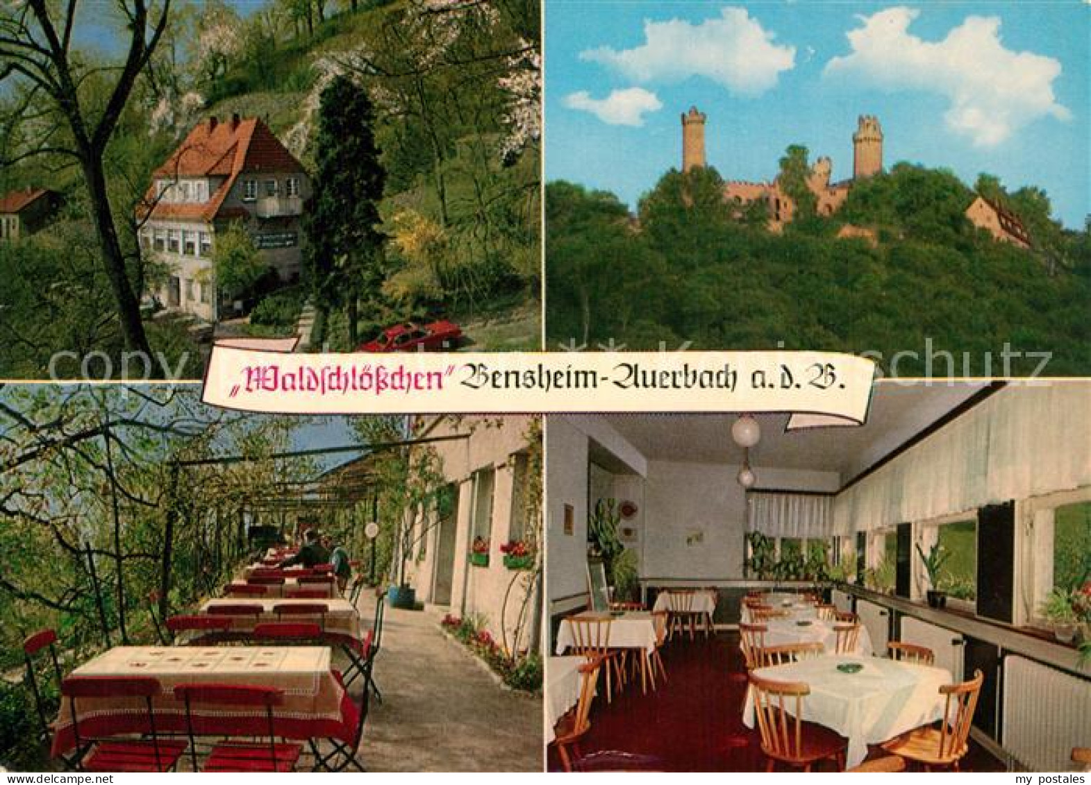 73569977 Auerbach Bergstrasse Waldschloesschen Cafe Restaurant Terrasse Gastraum - Bensheim