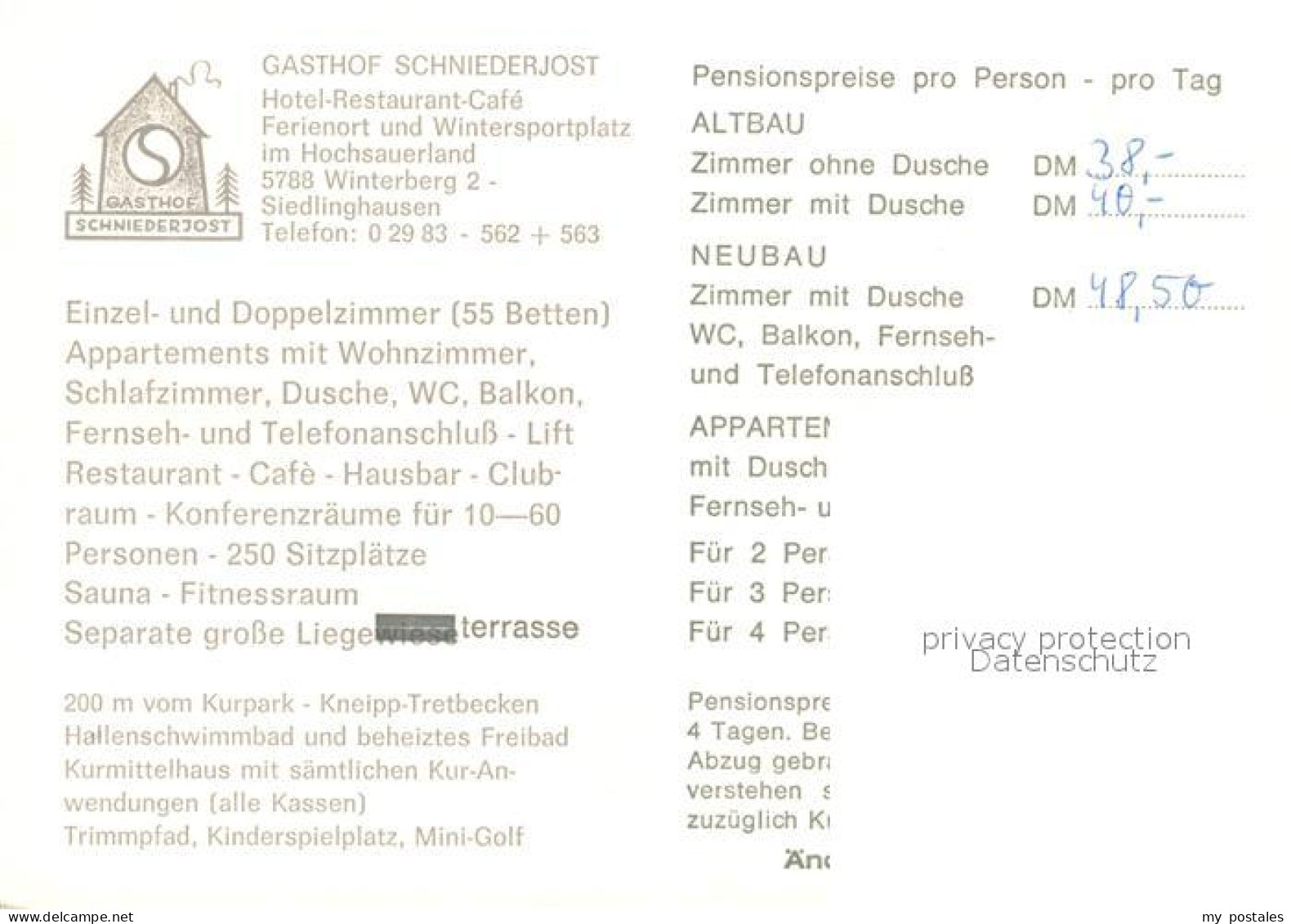 73569947 Siedlinghausen Gasthof Schniederjost Gastraeume Siedlinghausen - Winterberg