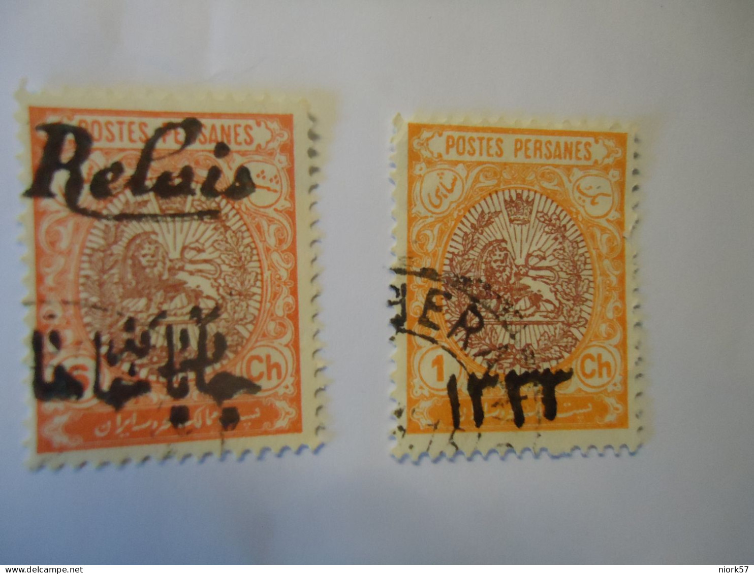 IRAN USED STAMPS LIONS OVERPRINT  1911 - Iran