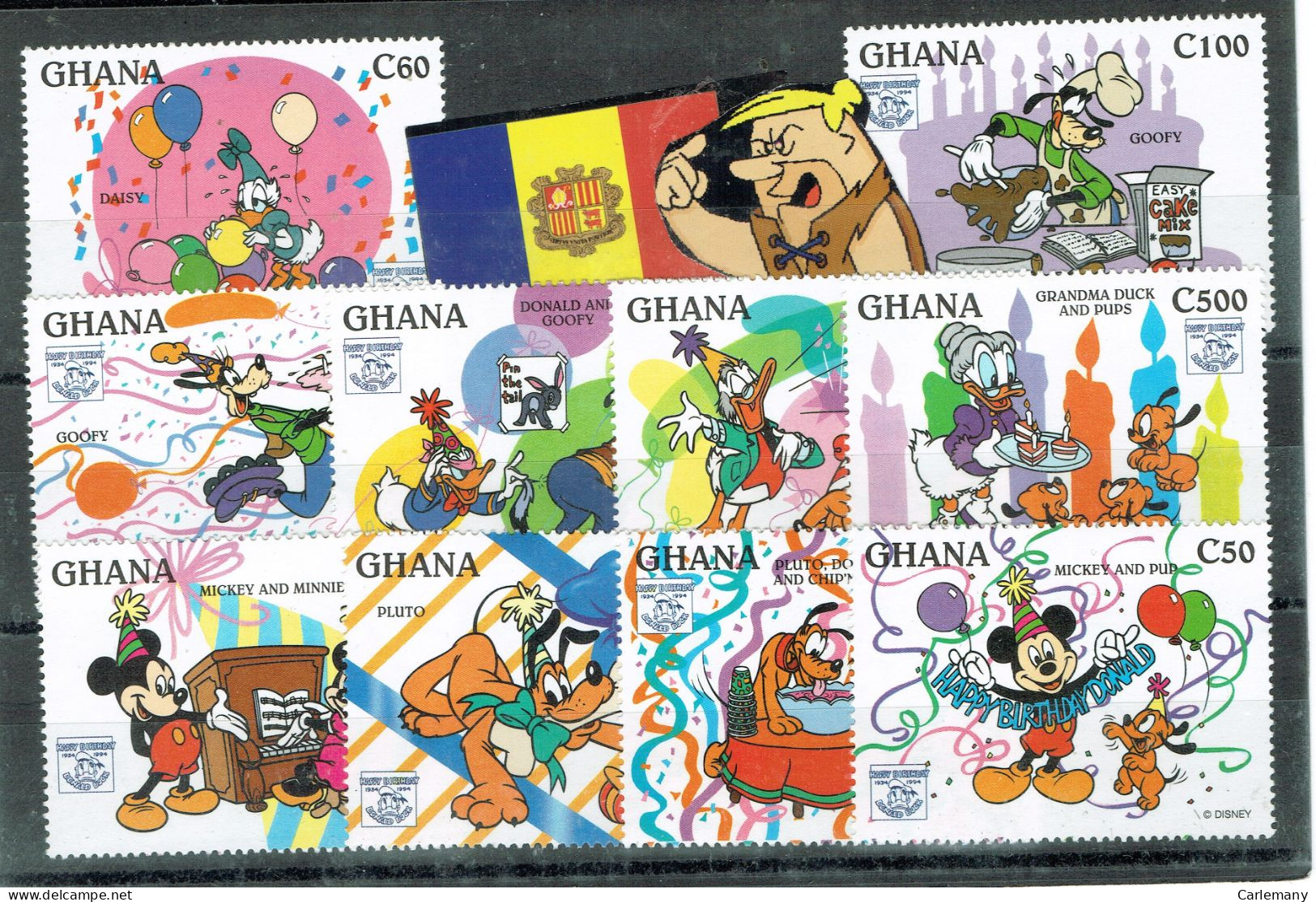 FIL GHANA WALT DISNEY 10V. COMPLET SET - Ghana (1957-...)